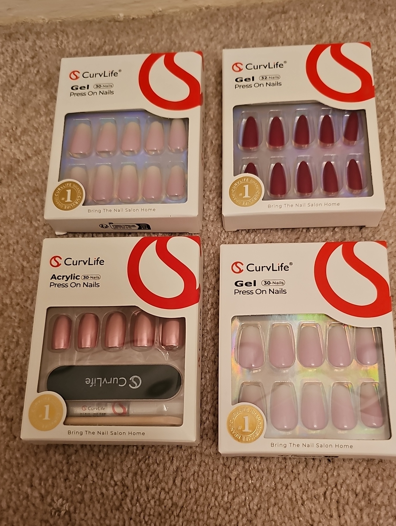 Brand New 4 Packs Of Curvlife Gel Press On Nails